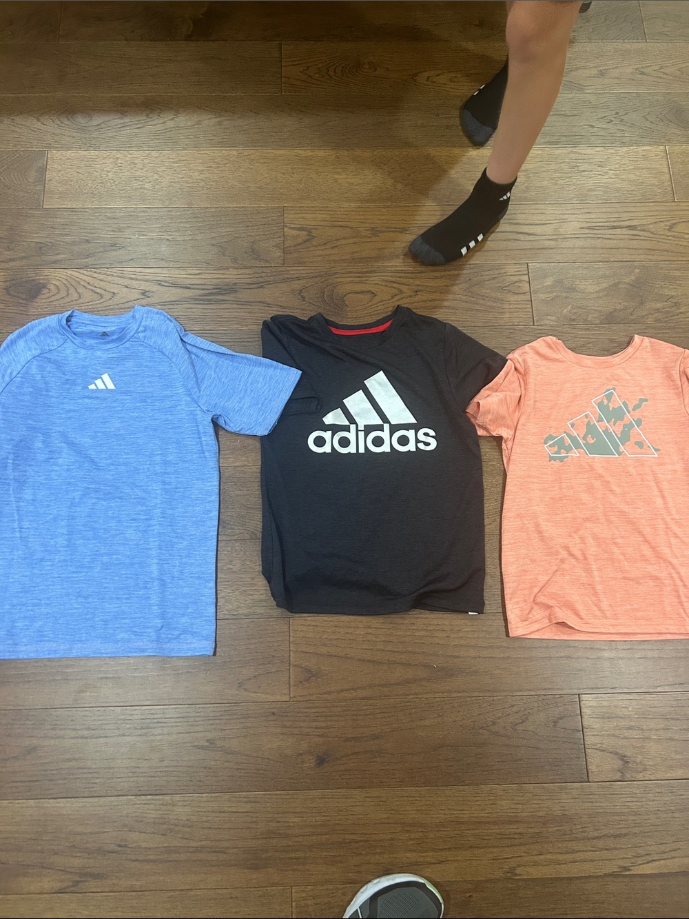 adidas Boys' 3-Pack Performance Tee Set - Black, Blue & Coral